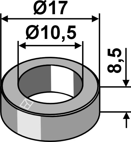 Entretoise d'écartement Ø10,5x8,5xØ17