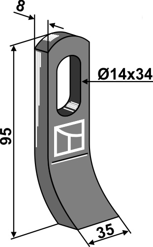 Schlegel 100x35mm geeignet für: Noremat Pruning hammers, pruning hammers quick-change, Y-blades, flails