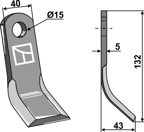 Y-Messer geeignet für: S.M.A. Hamerklepels, hamerklepels , Y-messen, klepels, Y-messen Snel-wissel-system