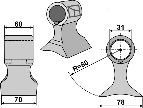 Hammerschlegel geeignet für: Seppi Hammerschlegel, Y-Messer, Messer,Mulchmesser  