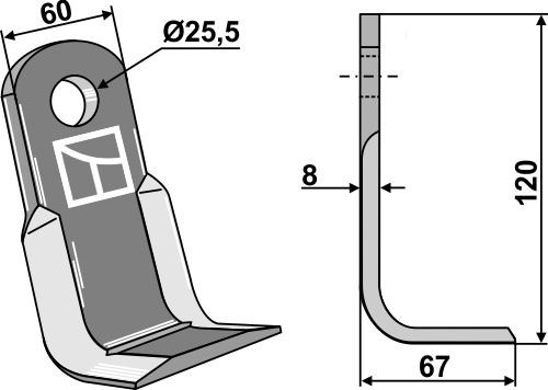 Winkelmesser 120x60mm geeignet für: ACMA Y-blades, pruning hammers, prunning hammers PTA