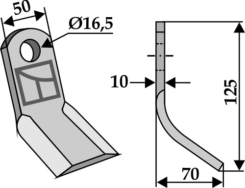 Y-Messer 125x50mm geeignet für: Sicma Pruning hammers, pruning hammer PTA