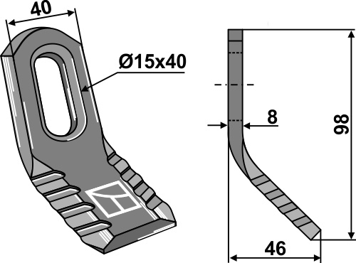 Y-Messer 98x40mm geeignet für: S.M.A. Pruning hammers, pruning hammers quick change, Y-blades, Y-blades quick change, flails