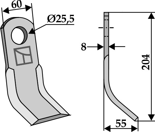 Y-Messer geeignet für: Sovema Pruning hammers, flails, Y-blades, L-blades, comminution blades