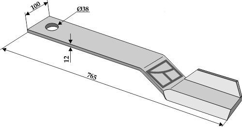 Mähermesser 765mm - links geeignet für: Spearhead Marteaux broyeurs, couteaux, fléaux, couteaux faucheurs, couteaux torsadés, couteaux -Y