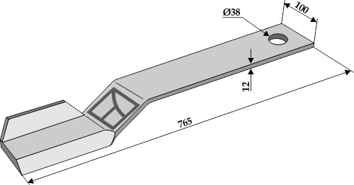 Mähermesser 765mm - rechts geeignet für: Spearhead Pruning hammers, blades, flails, mower-blades, twisted blades, y-blades