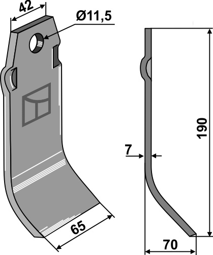 Klinge 190x65mm geeignet für: Spragelse-Mica Pruning hammers, pruning hammer PTA