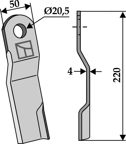 Messer 220x50mm, rechts geeignet für: Staiger Blades