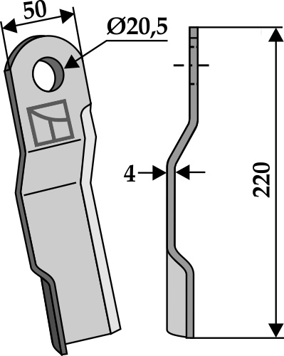 Messer 220x50mm, links geeignet für: Staiger Blades