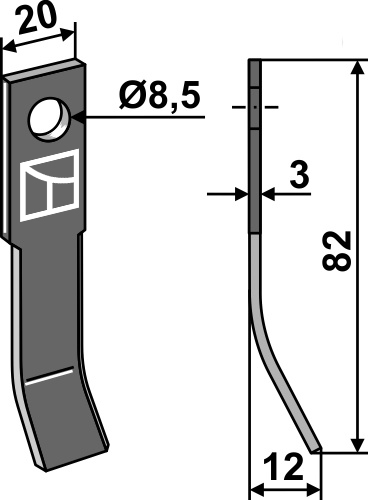 Y-Messer 82x20mm geeignet für: Stiga Y-blades