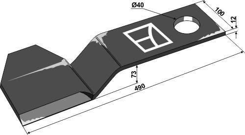 Mähermesser 490mm - links geeignet für: Suire Noże kosiarkie  