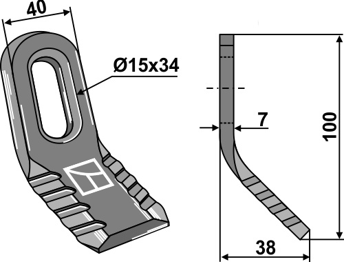 Y-Messer 100x40mm Universal geeignet für: Noremat Pruning hammers, pruning hammers quick-change, Y-blades, flails