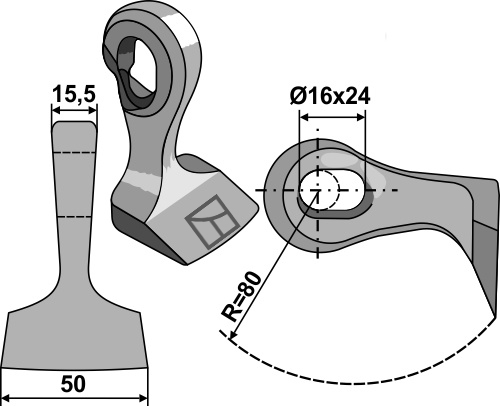 Hammerschlegel 50x15,5mm - Schnell-Wechsel-System geeignet für: Noremat Pruning hammers, pruning hammers quick-change, Y-blades, flails
