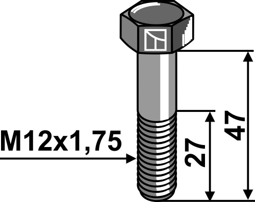 Schraube - M12x1,75 - 10.9 geeignet für: Carroy et Giraudon