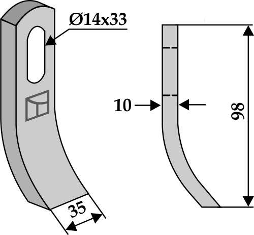 Schlegel 98x35mm geeignet für: Votex Pruning hammers, blades twisted, Y-blades, flails