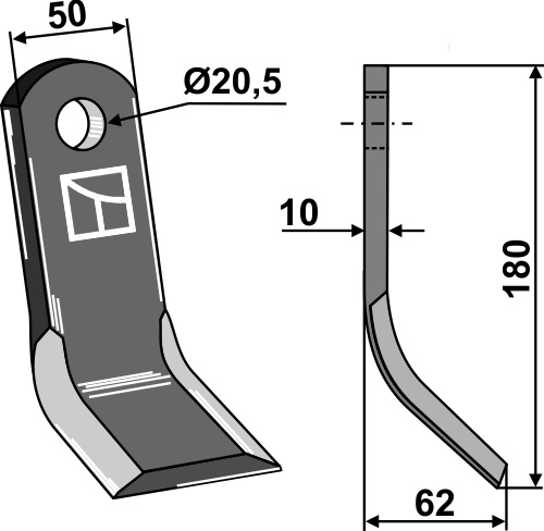 Y-Messer 180x50mm geeignet für: Maschio / Gaspardo Y-blades, flails, pruning hammers, pruning hammers PTA