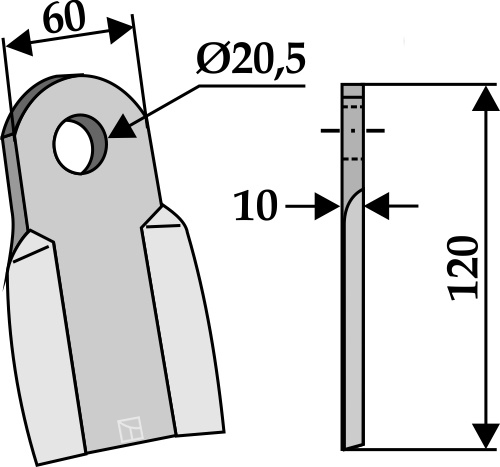 Gerades Messer geeignet für: Zappator Hammerslagler, hammerslagler PTA, Y-knive, slagle 