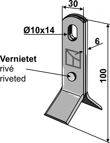 Y-Messer 100x30mm geeignet für: Zanon Pruning hammers, pruning hammer PTA, Y-blades