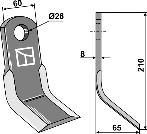 Y-Messer geeignet für: Peruzzo Pruning hammers, Y-blades, scarifier blades, 