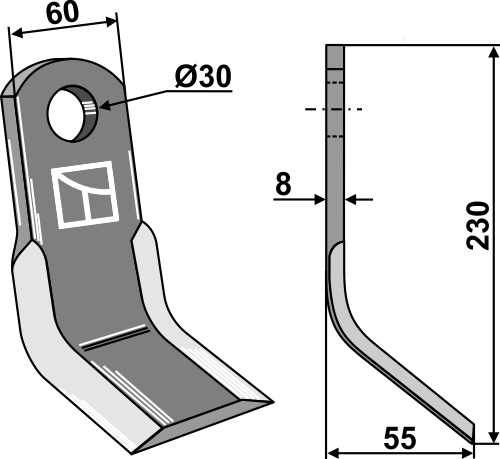 Y-Messer 230x60mm geeignet für: Moreau Y-blades