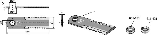 Strohhäcksler-Messer geeignet für: Claas Lexion