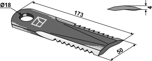 Strohhäcksler-Messer geeignet für: KPAB