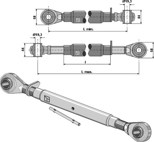 Oberlenker M30x3,5 Standard