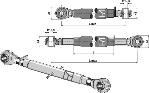 Top - links M30x3,5