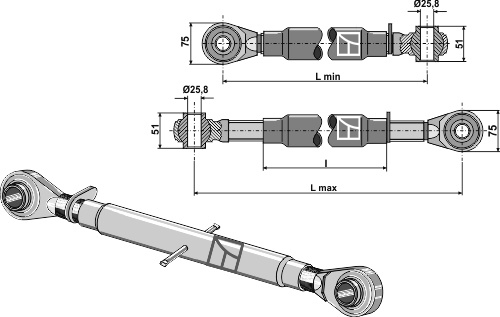 Oberlenker M30 x 3,5 Standard