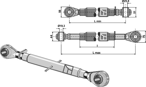 Oberlenker M30x3,5 Standard