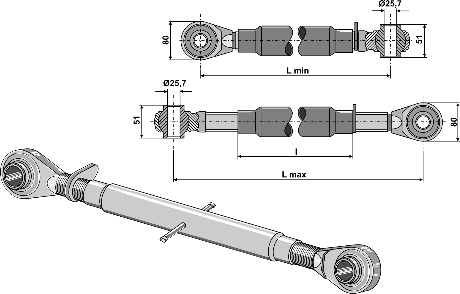 Top - links M40x3