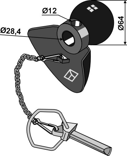Kugle med krave og ringsplit Cat. II-III - BLACK LINE