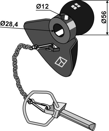 Kugle med krave og ringsplit Cat.II - BLACK LINE