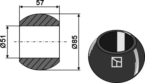 Kugle for liftarm - Cat. IV - BLACK LINE