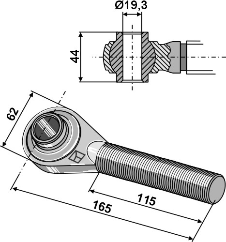 Spindel M24x2,5 mit gehärteten Kugelaugen