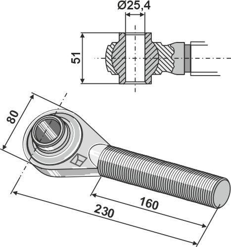 Topstang M30x3