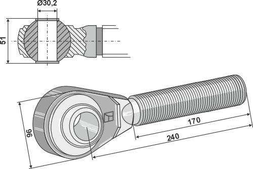 Spindel M36x3