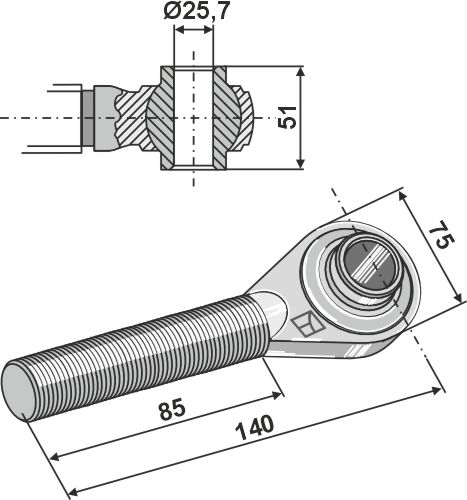 Top - links M30x3,5