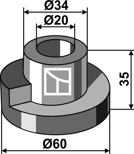 Spannstück geeignet für: Kverneland - Cultivator parts 