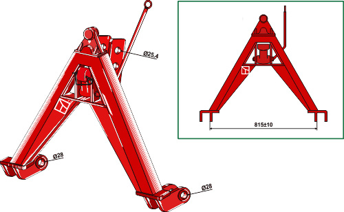 A-ramme traktor side - Kat. II