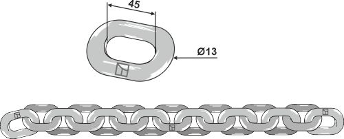 Kratzbodenkette - 13x45 - D7 geeignet für: Strautmann Kratzbodenketten