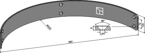 Leitblech 862mm geeignet für: Strautmann