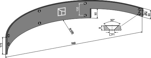 Leitblech 860mm - links geeignet für: Tebbe