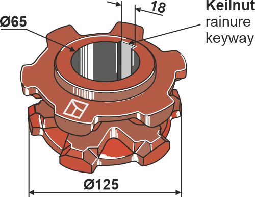 Nusskettenrad Ø195 geeignet für: Krone Ridicătoare de lanț