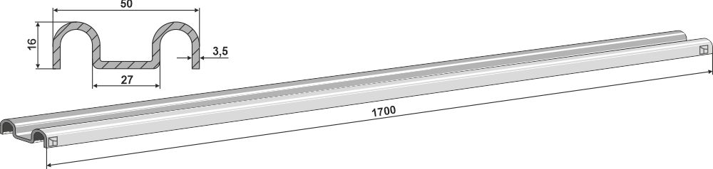 Kratzbodenleiste geeignet für: Bergmann Scraper floor rails