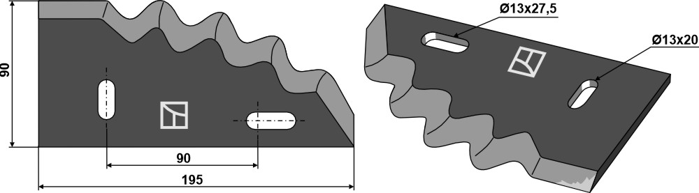 Futtermischwagenmesser, links geeignet für: Himel Futtermischwagenmesser