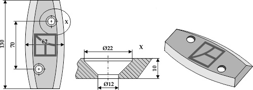 Futtermischwagenmesser, rechts geeignet für: Logifeed & R.M.H. Cuțite mixer furaje