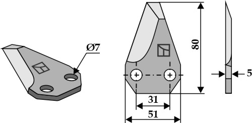 Fodder mixer knives, left geeignet für: Sgariboldi Fodder mixer knives