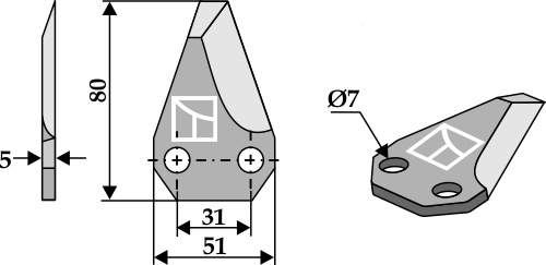 Fodder mixer knives, right geeignet für: Sgariboldi Fodder mixer knives