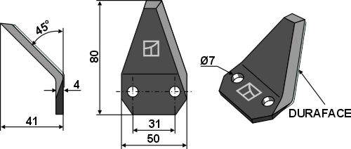 Fodder mixer knives, right - DURAFACE geeignet für: Sgariboldi Fodder mixer knives
